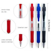 4/12 paquetes de bolígrafos de gel, tinta negra de secado rápido de 0.5 mm, bolígrafos de punta fina de escritura suave, serie de alta gama para oficina, útiles escolares (negro, rojo, azul) de vuelta a clases