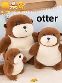 1 pièce Peluche douce et réaliste de 23 cm (9,05 po) représentant un loutre mignon. Poupée de loutre de mer super douce pour les enfants, jouet en peluche de loutre pour les filles