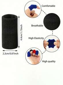 4pcs/10pcs Finger Protectors, Made Of Polyester Fiber, Anti-Scratch, Zipper Closure, Handwash, Protect Fingers For Basketball, Volleyball And Outdoor Sports - Multicolor - View 5