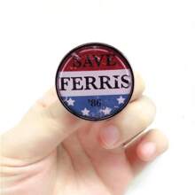 1986 Movie Spring Is Not Reading Day Inspiration Brooch Retro Poster Art Badge - Silver - View 3