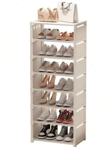 8-stöckiges schmales Schuhregal, vertikales Regal, stabiler Organizer, platzsparende Aufbewahrung, Schrank, stabil, einfache Montage, aus Vliesstoff und Metall, freistehende Regale für Schrank, Eingangsbereich, Flur, Schlafzimmer