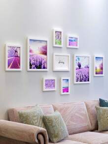 9 قطع إطارات صور إبداعية للتركيب على الحائط، ديكور جداري لغرفة المعيشة وغرفة النوم، تأتي مع صور طبيعية، لا يتطلب ثقب، شخصي