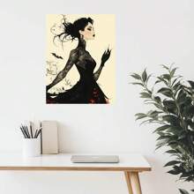 Vintage Witch Dark Gloomy Living Room Decor Gothic Witch Print Witchcraft Canvas Painting