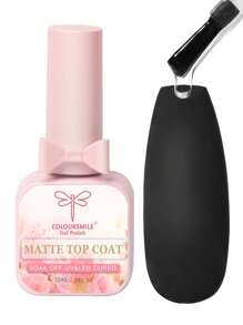 COLOURSMILE 10ml No Wipe Matte Top Coat, Matte Effects Nail Polish,For Home Salon Nail Art DIY