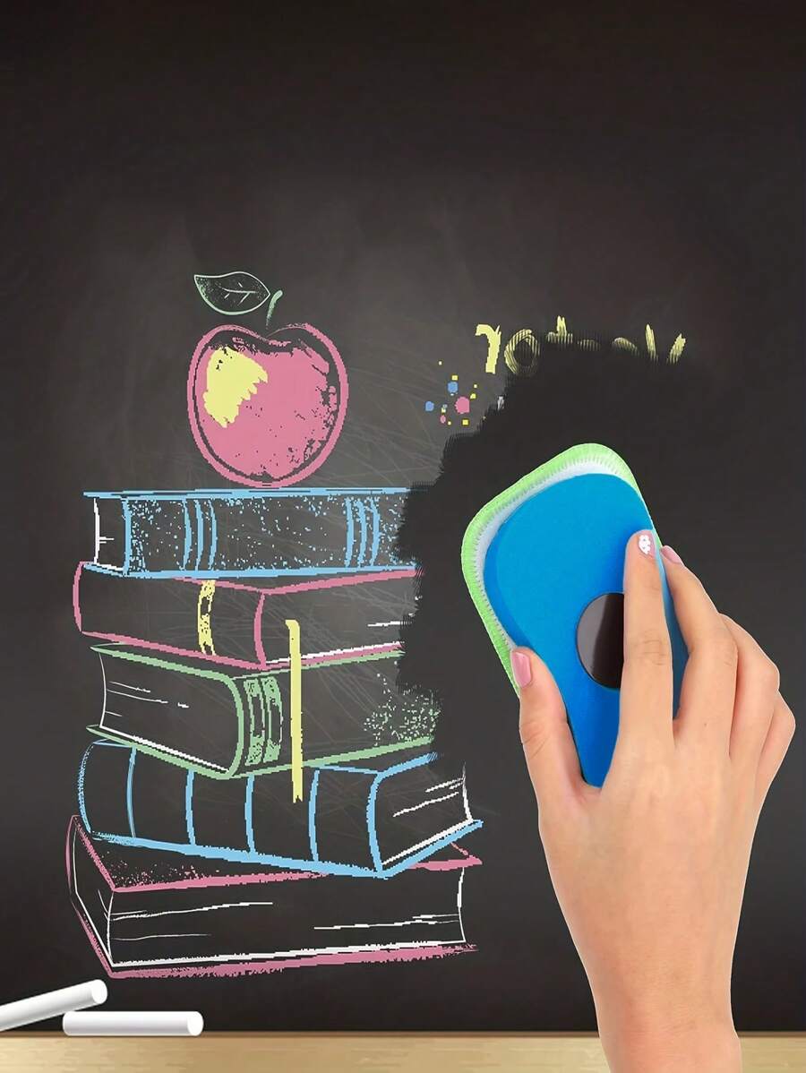 1/4pcs Washable Chalkboard Erasers, Magnetic Whiteboard Erasers, Reusable Chalk Erasers For Chalk Markings, Home And Office Supplies,School Supplies,Back To School