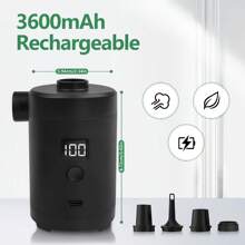1pc Portable Wireless Electric Air Pump - Quick Inflator And Deflator For Air Mattresses, Inflatables, Floating Rings, Swimming Pools, Etc. - Compact, Lightweight, Rechargeable And Easy To Use