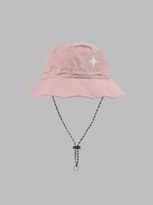 1 件星星设计渔夫帽，时尚、防晒、适合跑步、运动、户外、露营、休闲、可折叠、可调节拉绳、极具吸引力 - 彩色 - 查看 13