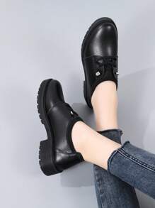 Mocasines de plataforma gruesa, zapatos planos para mujer, Primavera 2025