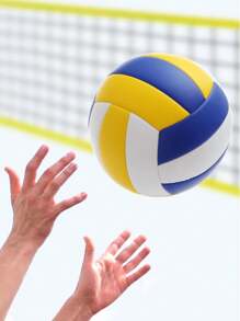 كرة الطائرة متعددة الألوان ذات الحياكة من البولي يوريثان، مرنة عالية الارتداد حجم 5 لبطولات والتدريب - متعدد الألوان - مشاهدة 7