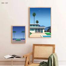 1pc Japan Beach City Summer Hiroshi Nagai Vaporwave Prints Posters Wandkunst Canvas Schilderij Nordic Wandfoto's Woonkamer Decor Geen Lijst