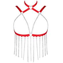 Gothic Punk Body Harness Bra For Women Sexy Lingerie Breast Hollow Cage Bra Harness Cupless Strappy Bralette Elastic Cage Harness Belly Belts Party Dance Rave Accessories Plus Size - Multicolor - View 12