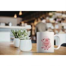 MUGBREW Baby Pig With Feets Out Ceramic Coffee Mug Tea Cup, 11 OZ11oz Ceramic Coffee Mug - Mother's Day, Birthday,Father's Day Gift, Easter Day Gift Idea For Dad Mom Friends Girlfriend Boyfriend - 幼稚園小豬豬 - 查看 6