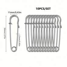 10 件套不锈钢别针 - 耐用、尺寸多样、弹簧锁别针套装，适用于缝纫、绗缝、毛毯、DIY 时尚、家居装饰和工艺品 - 多功能缝纫配件 服装配件 衣服别针 包饰背包 学校办公室配件 衬衫夹克珠宝 圣诞节万圣节衣服别针 有趣可爱的教师礼物