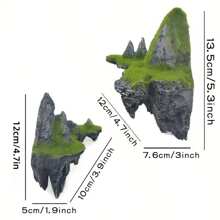 树脂人造山，具有天空之城主题，具有漂浮山脉和人造苔藓，适用于水族馆造景