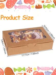 20件/10件/1件带透明窗口的方形糕点礼盒。尺寸为7*4.3*1.5英寸，这些是黑面包零食盒，是适合包装甜点、甜甜圈、馅饼、糖果、蛋糕、松饼和马卡龙的优质礼品盒。