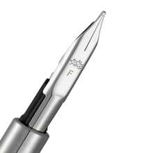 新款金豪10按压式钢笔，可伸缩F尖，金属哑光黑笔身，带墨水转换器，学生礼物