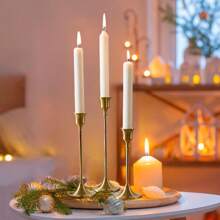 12/3 件复古金属烛台套装，锥形底部桌面烛台，优雅现代浪漫家居装饰烛台套装，适用于婚礼、晚宴、派对、家居装饰（不含蜡烛）