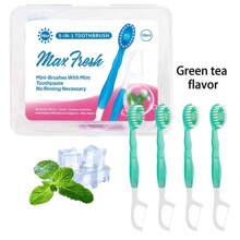 10-Pack Adult Toothbrushes With Mint, Green Tea, Peach Flavored Beads , Compact Head, Alcohol-Free, Unisex-Manual Travel Toothbrush Set For Fresh Breath & Dental Care Back To School - Multiple Colors - View 8
