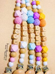 1 pieza Accesorio personalizado con clip y cadena, diseño personalizable, múltiples colores encantadores, material de madera, estilo Y2K, regalo pensado para familia y amigos, perfecto como regalo de Navidad o de vuelta al colegio