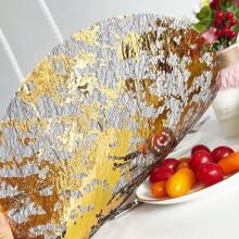 12 tovagliette monouso 40/50 dorate, 13" tovagliette rotonde in maglia metallica glitterata e dorata, centrini di carta velina metallica dorata, decorazioni da tavolo per matrimonio, compleanno e feste