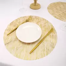 15/30/60/120pcs Net Mesh Gold Foil Disposable Placemats, Suitable For Birthday Party, Holiday, Wedding, Dinner, Barbecue, Indoor&Outdoor Dining, Heat Insulation, Table Protection, Kitchen Table Decor