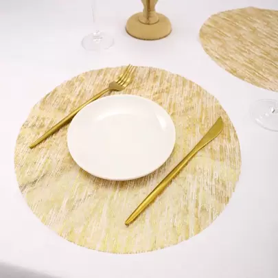 15/30/60/120 piezas Manteles desechables de malla dorada, apropiados para fiesta de cumpleaños, vacaciones, boda, cena, barbacoa, comida interior y exterior, aislamiento térmico, protección de mesa, decoración de mesa de cocina