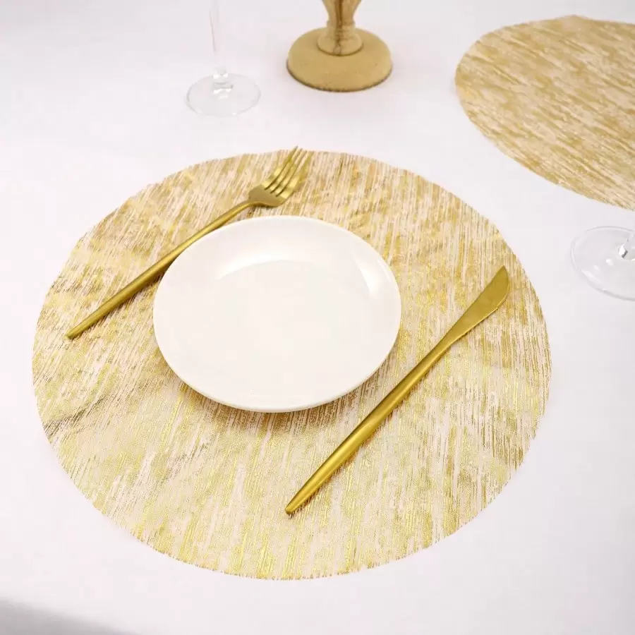 15/30/60/120pcs Net Mesh Gold Foil Disposable Placemats, Suitable For Birthday Party, Holiday, Wedding, Dinner, Barbecue, Indoor&Outdoor Dining, Heat Insulation, Table Protection, Kitchen Table Decor