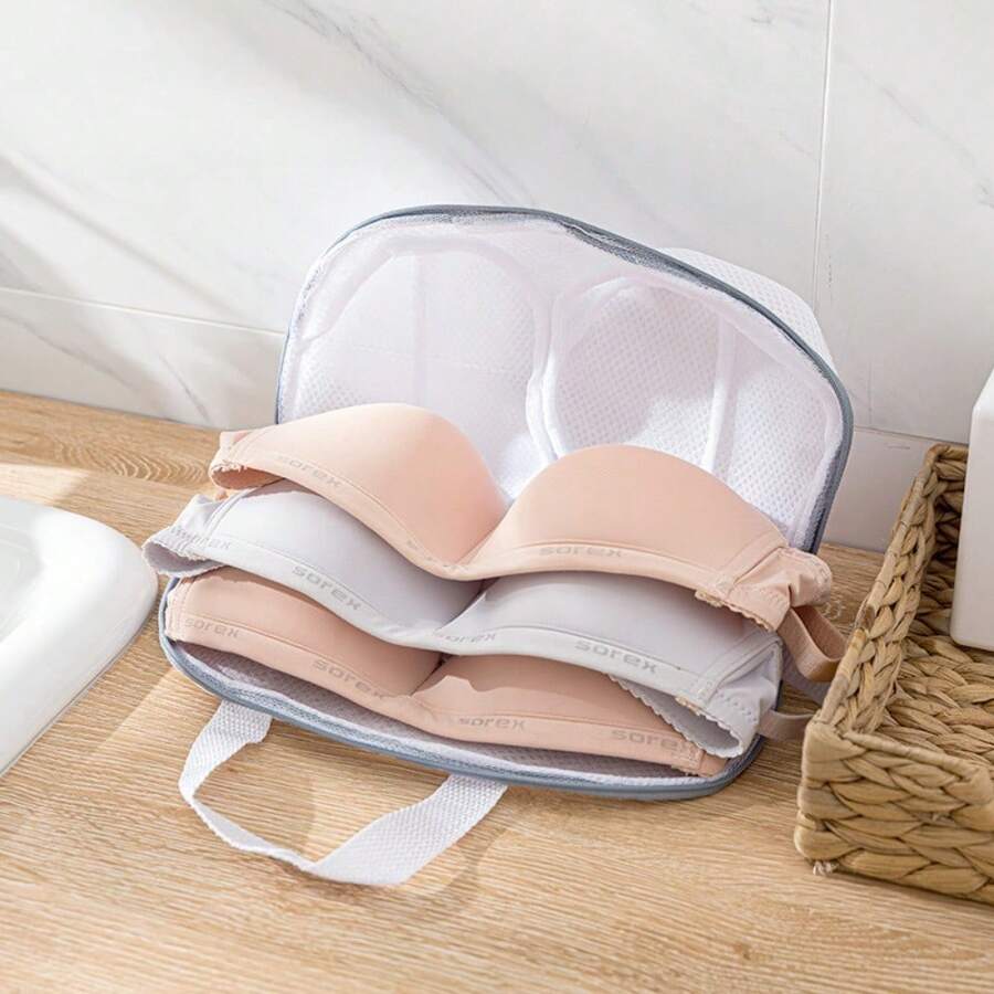 1pc Mesh Bra Wash Bag - Machine Washable, Anti-Deformation Bra And Lingerie Storage Bag With Zipper Closure, Travel & Household Storage Laundry Bag