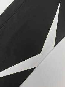 Men's Color Block Drawstring Waist Ankle Cuffed Casual Sweatpants, Spring Autumn Sporty Gym Boyfriend Style - Black - View 9
