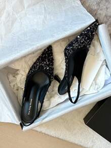 Women's Fashionable Versatile Commuter High Heel Shoes With Ankle Strap - Black - View 11