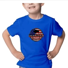 Camiseta Infantil Juvenil Unissex Texas USA Gringa Moda Country Cowboy|Festa Junina - Azul Royal - Visão 1