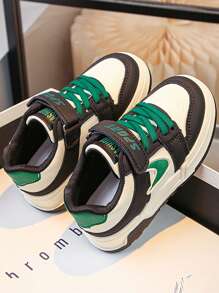 1 双时尚休闲儿童运动鞋，一脚蹬钩环绿色系带装饰设计，百搭舒适透气轻便防滑防水，适合所有季节户外玩耍、运动跑步、徒步旅行 - 彩色 - 查看 5