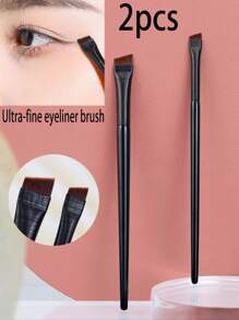 Angled Edge Eyeliner & Eyebrow Makeup Brush, Fine Precise Tip For Lining Eyes,Eyebrow Brush,Eyeshadow Brush,Spoolie,Spoolie Brush - Multicolor - View 1