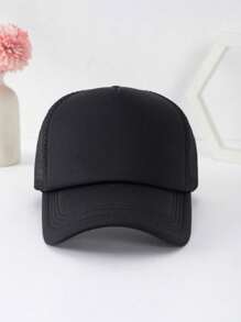 1pc Unisex Truck Driver Cap, Mesh Baseball Cap, Suitable For Daily Use, Outdoor Travel, Hiking, Swimming, Beach Party, Fishing - Black - View 4