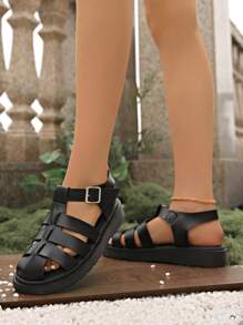 Women Flat Vintage Close-Toe Sandals