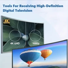 电视天线室内数字放大室内高清电视天线 4k 1080p VHF UHF 电视本地频道可拆卸信号放大器和 13 英尺长同轴电缆