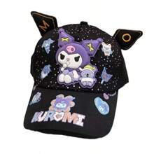 Sanrio 1 Stück Sanrio Cool Kuromi Hut, neuer süßer Cartoon-Charakter Baseball Cap, verstellbarer Sonnenhut für Damen, Sonnenschutz Hut, Baseball Mütze, UV-Schutz, maschinenwaschbar, Marke: Sanrio