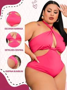 Plus Size One-Pieces - Màu Hồng Tươi - Xem 6