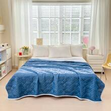 1pc Ice Cream Pattern Lightweight Silky Cool Blanket For Summer, Air Conditioning Throw - Dusty Blue - View 3