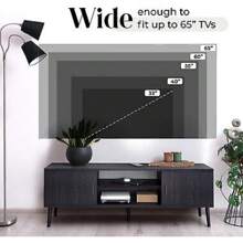 TV Stand Entertainment Media Center For TV's Up To 65" W/Storage Cabinets