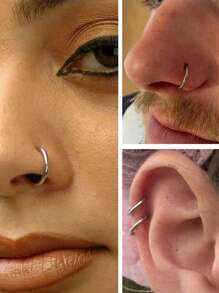Hypoallergenic Nose Rings 20G 18G 316l Surgical Steel Septum Jewelry Hinged Segment Ring Body Piercing Nose Hoop Lip Rings Nose Helix Cartilage Rook Earrings