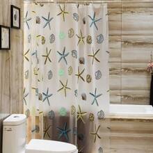 Starfish Print Shower Curtain PEVA With Hook Home Bathroom Decor Summer Bathroom Accessories Back To School