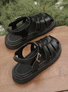 Women Flat Vintage Close-Toe Sandals