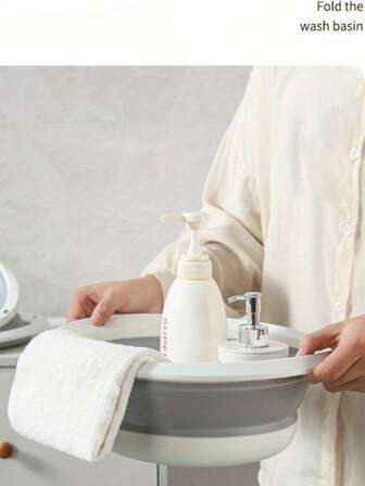 1pc/3pcs Multifunctional Collapsible Basin, Can Be Hung As Face Basin, Foot Basin, Storage Basin, Cat Bowl, Dog Bowl, All Seasons Use