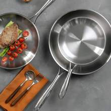 High-Quality Tri-Ply Stainless Steel Frying Pan, Deep Frying Pan, Skillet, Induction Cooking Pan, Dishwasher And Oven Friendly, Fast & Even Heat, Heavy Duty And Detachable Handle