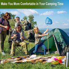 2PCS Collapsible Folding Camping Chairs, Heavy Duty With Cooler Bag, Storage Pocket, Waterproof Bag, 325LBS Support, Black - Black - View 4