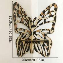 1 件波西米亚豹纹木质蝴蝶形壁挂水晶架，适合居家和酒店的简约装饰 - 彩色 - 查看 7