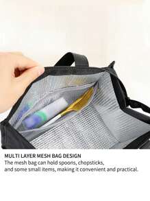 1 pieza Bolsa de almuerzo gruesa y alta, bolsa térmica de gran tamaño con asa para transportar comidas, adecuada para el trabajo