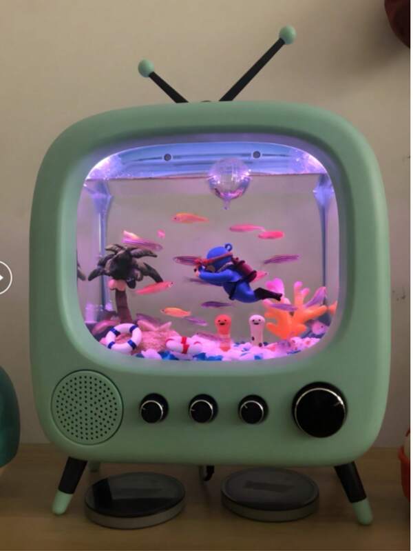 2 Stück Taucher Fisch Tank Schwebende Landschafts-Ornamente, Aquarium Schwebende Kugel Ornamente (Farbe zufällig)