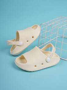 Sandal Kasual Luar Ruangan untuk Anak/Remaja, Sol Lembut Anti Selip, Warna Polos, Musim Panas - Krem - View 3